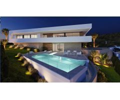 Una villa de lujo con piscina infinita y diseño contemporáneo