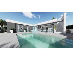 Modernas villas independientes en planta baja con solárium y piscina privada