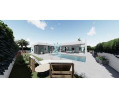 Modernas villas independientes en planta baja con solárium y piscina privada