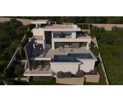 Villa moderna con piscina privada y vista al mar en Cumbre del Sol, Lirios.