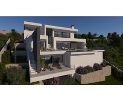 Villa moderna con piscina privada y vista al mar en Cumbre del Sol, Lirios.