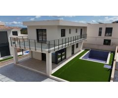 Villa independiente personalizable con terrazas y porche