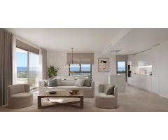 Moderno apartamento de 3 dormitorios en complejo residencial con vistas al mar en Estepona