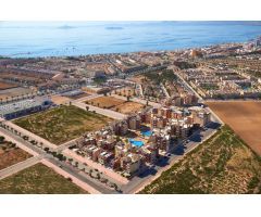 Apartamento nuevo de 2 dormitorios de estilo mediterráneo con piscina comunitaria en Los Alcázares