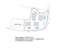 Terreno en Finestrat, 2033m2, 4 viviendas