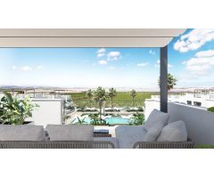 Bungalow planta alta en Los Balcones con solarium privado y vistas a las salinas de Torrevieja