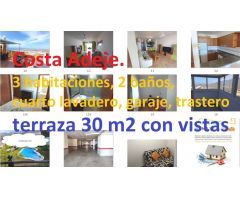 Costa adeje.  3 habitaciones , terraza con vistas, 2 baños,