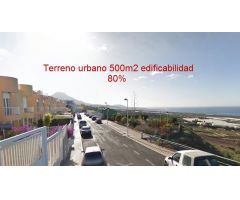 Charco del Valle Terreno urbano 500m2-- Edificabilidad 80%