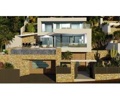 villa Obra nueva con 5 dormitorios y magníficas vistas al mar en Calpe (Costa Blanca)