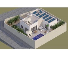 Villa de obra nueva 3 dormitorios con piscina privada en Benijofar (Alicante)