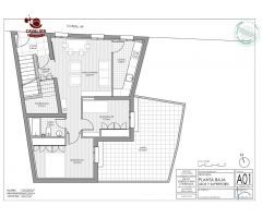 Solar urbano de118 m2 para la construcción de 2 apartamentos, de 71 m2 y 65 m2
