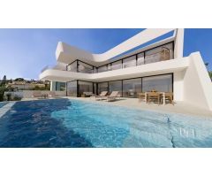 ?Villa de Obra Nueva con Piscina y Vistas al mar en Calpe, Costa Blanca.