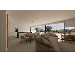 ?Villa de Obra Nueva con Piscina y Vistas al mar en Calpe, Costa Blanca.