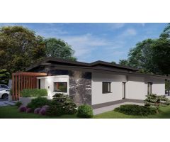 Chalet de obra nueva con piscina