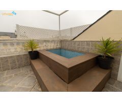 Atico Duplex 3 dormitorio con piscina, trastero y garaje. Amueblado.