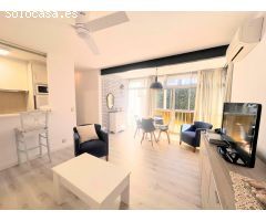 Apartamento planta baja, céntrico, amueblado, aire acondicionado, piscina, aparcamiento