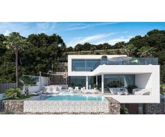 villa Obra nueva con 5 dormitorios y magníficas vistas al mar en Calpe (Costa Blanca)