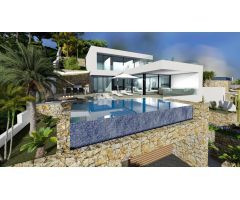 villa Obra nueva con 5 dormitorios y magníficas vistas al mar en Calpe (Costa Blanca)