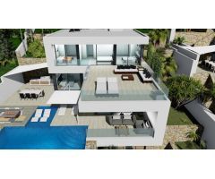 villa Obra nueva con 5 dormitorios y magníficas vistas al mar en Calpe (Costa Blanca)