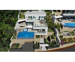 villa Obra nueva con 5 dormitorios y magníficas vistas al mar en Calpe (Costa Blanca)