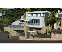 villa Obra nueva con 5 dormitorios y magníficas vistas al mar en Calpe (Costa Blanca)