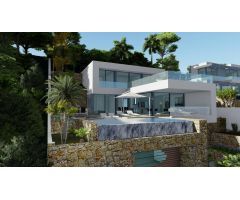 villa Obra nueva con 5 dormitorios y magníficas vistas al mar en Calpe (Costa Blanca)