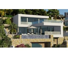 villa Obra nueva con 5 dormitorios y magníficas vistas al mar en Calpe (Costa Blanca)