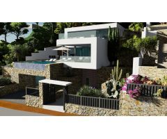 villa Obra nueva con 5 dormitorios y magníficas vistas al mar en Calpe (Costa Blanca)