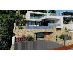villa Obra nueva con 5 dormitorios y magníficas vistas al mar en Calpe (Costa Blanca)