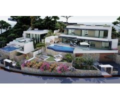 villa Obra nueva con 5 dormitorios y magníficas vistas al mar en Calpe (Costa Blanca)