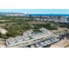 Bungalow Planta Alta con terraza y solarium, 3 dormitorios y piscina privada en Finestrat (Costa Bla