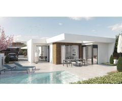 VILLAS DE OBRA NUEVA DE UNA SOLA PLANTA EN CAMPO DE GOLF ALTAONA, MURCIA