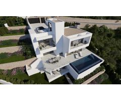 Villa nueva con vistas despejadas al mar y montaña en Benitachell