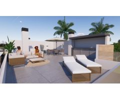 VILLA PAREADA DE 3 DORM. EN UNA PLANTA CON SOLARIUM Y PISCINA PRIVADA EN TORRE-PACHECO