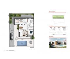 VILLAS DE OBRA NUEVA DE UNA SOLA PLANTA EN CAMPO DE GOLF ALTOANA, MURCIA