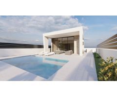 Chalets de obra nueva de una planta con piscina privada en Torrevieja
