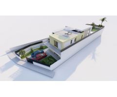 Chalets de obra nueva de una planta con piscina privada en Torrevieja