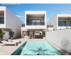 Villas modernas de nueva construcción en San Pedro del Pinatar con piscina privada