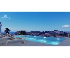 Villa moderna con fantásticas villas al mar en Urbanización Cumbres del Sol, Benitachell.