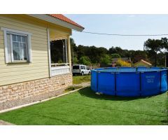 CASA FINLANDESA EN VENTA + 3 CONSTRUCCIONES ANEXAS EN PARCELA DE 1.000 M2, AMUEBLADA . PISCINA