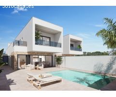 Villas modernas de nueva construcción en San Pedro del Pinatar con piscina privada