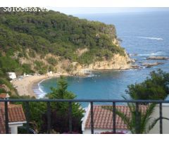 Villa en Cala Canyelles con piscina y vista a mar.