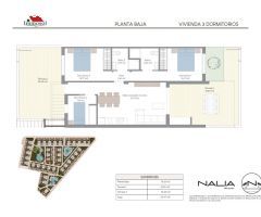 Bungalows de lujo con 2 habitaciones y 2 baños en Torrevieja. Vistas a La Laguna