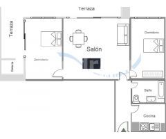 Se vende céntrica vivienda de 2 dormitorios