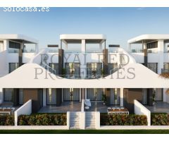 Moderno parque residencial en un ambiente de pueblo pequeño