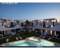 Moderno parque residencial en un ambiente de pueblo pequeño
