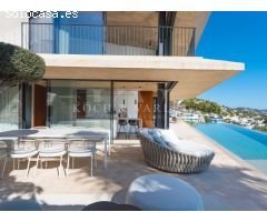 Villa de lujo con diseño único de hormigón visto en Benissa