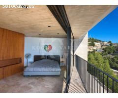 Villa de lujo con diseño único de hormigón visto en Benissa