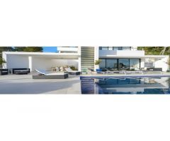 Impresionante villa al estilo minimalista con piscina infinity ET-0675-E