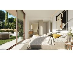 Apartamento planta baja de 2 dormitorios, jardín y vistas al mar en El Higuerón. Fuengirola